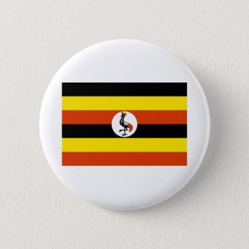 Flag Of Uganda Button by TwoTravelledTeens at Zazzle