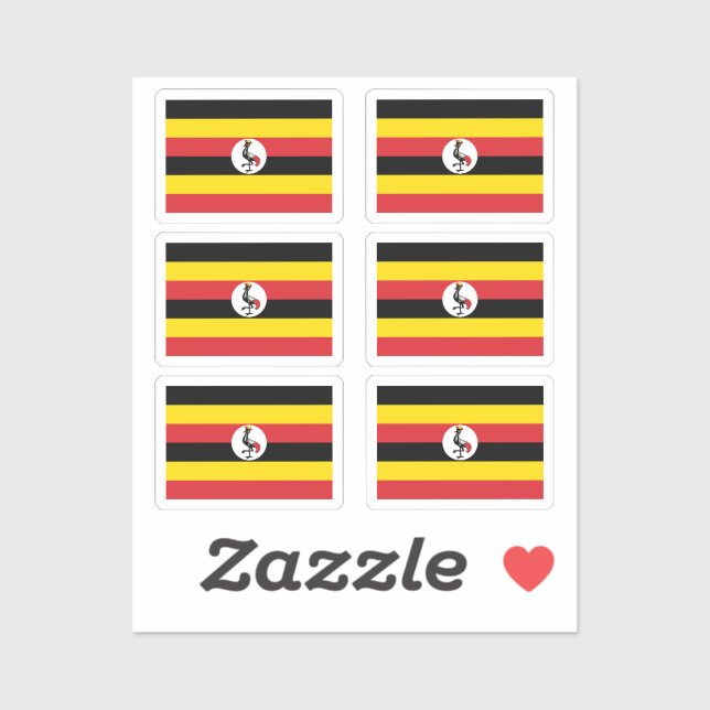 Flag of Uganda Collection pack of 6 Sticker (Sheet)