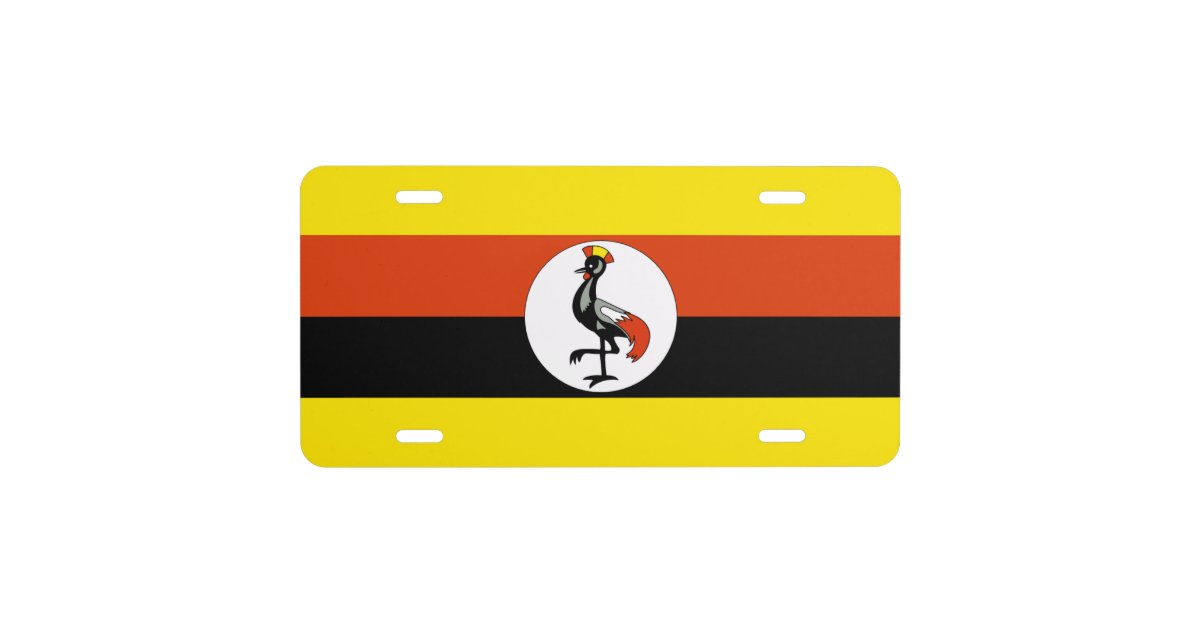 Flag of Uganda License Plate Zazzle