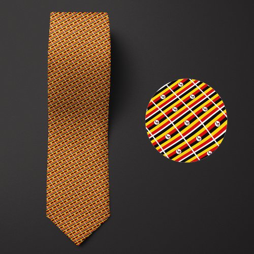 Flag of Uganda Pattern Necktie highlights the nati