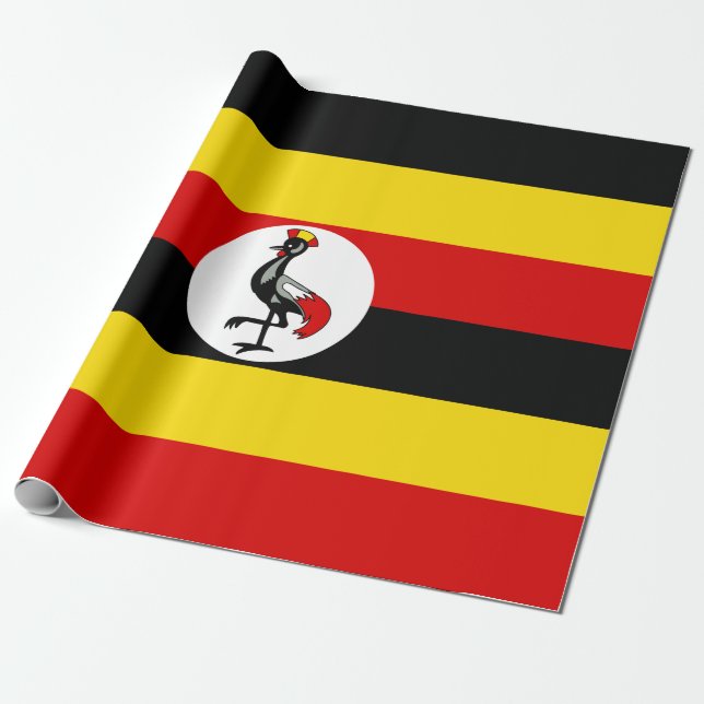 Flag of Uganda Wrapping Paper (Unrolled)