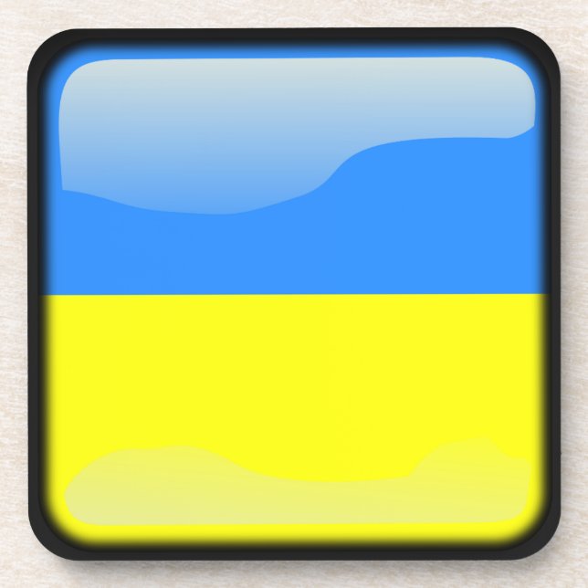 Flag of Ukraine Beverage Coaster (Front)