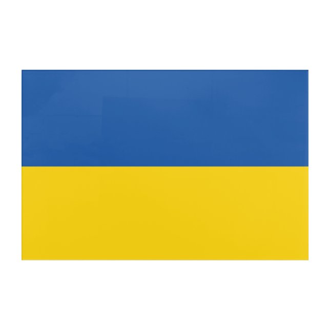 Flag of Ukraine Button Acrylic Print (Front)