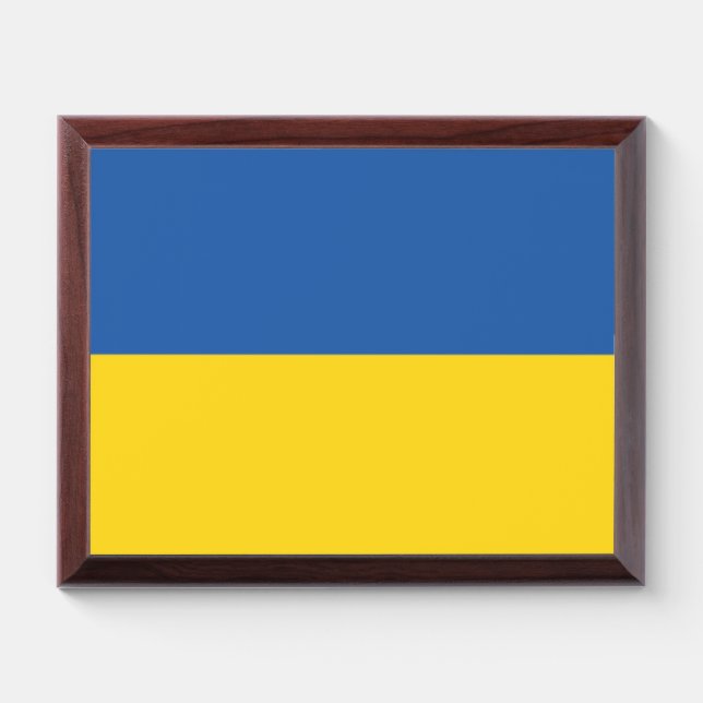 Flag of Ukraine Button Award Plaque (Horizontal)
