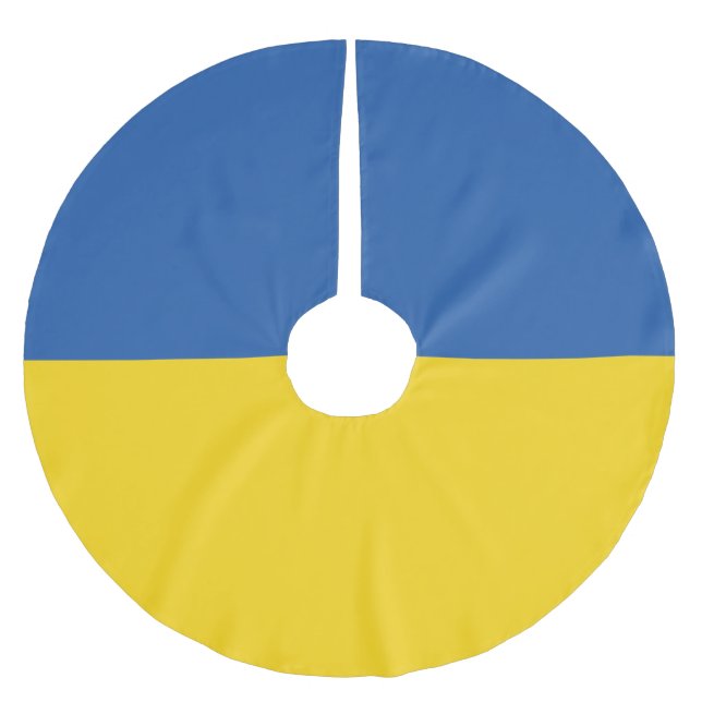 Flag of Ukraine Button Brushed Polyester Tree Skirt (Front)