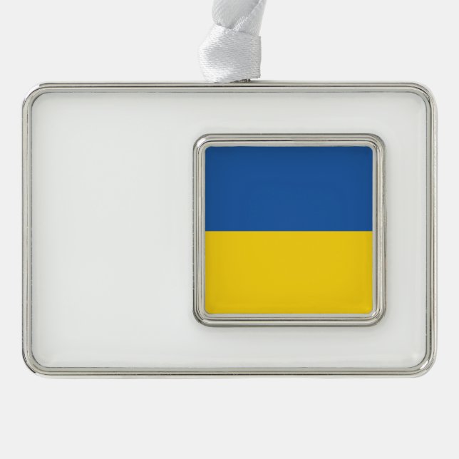 Flag of Ukraine Button Christmas Ornament (Front)