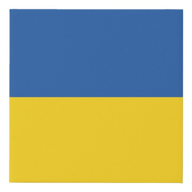 Flag of Ukraine Button Faux Canvas Print (Front)