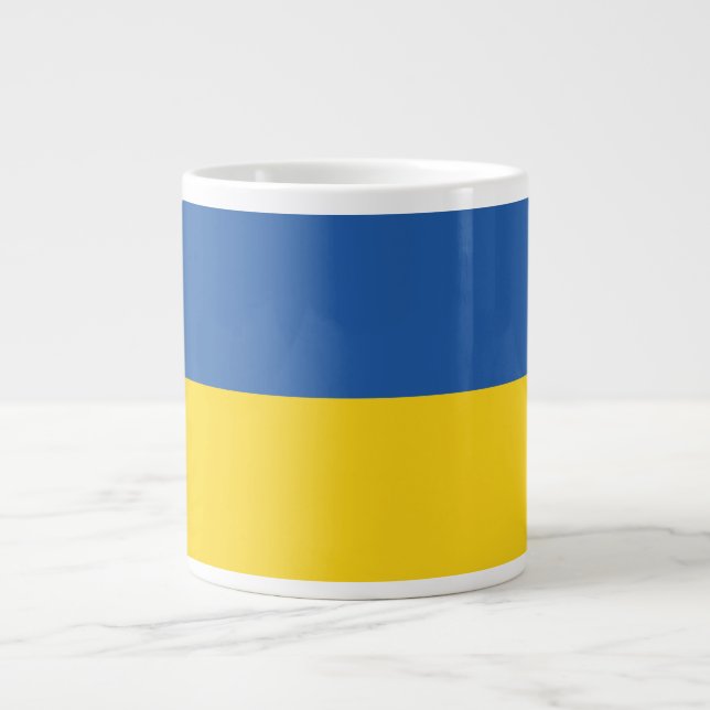 Flag of Ukraine Button Giant Coffee Mug (Front)