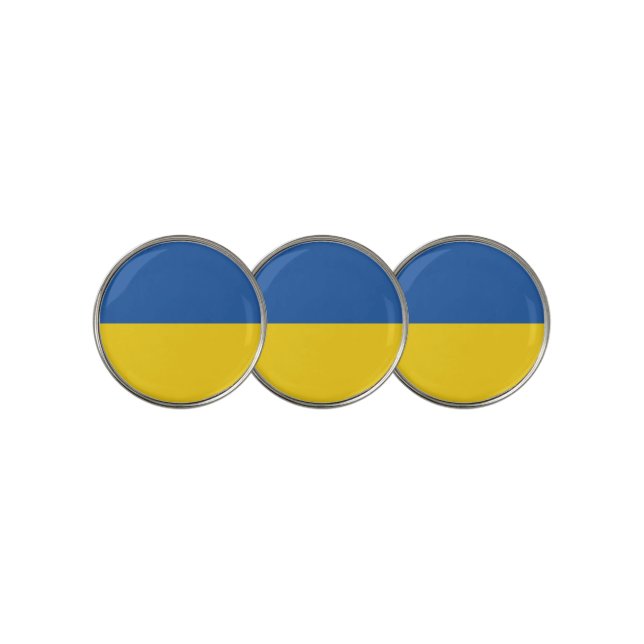 Flag of Ukraine Button Golf Ball Marker (3 Up)