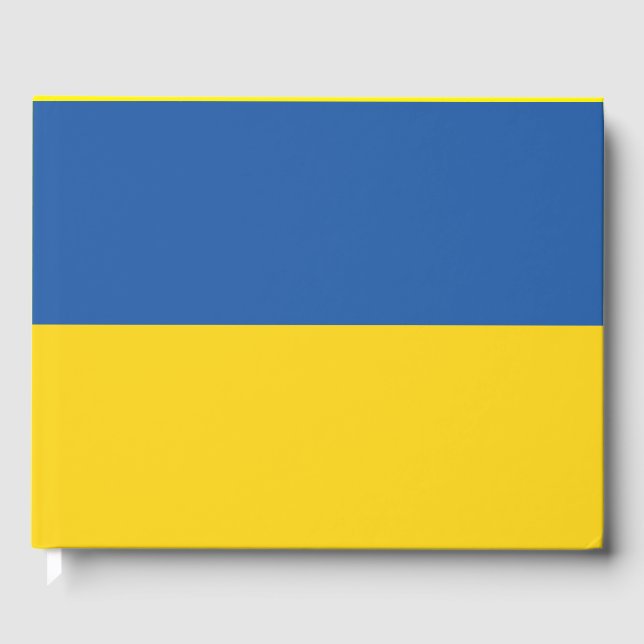 Flag of Ukraine Button Guest Book (Front)