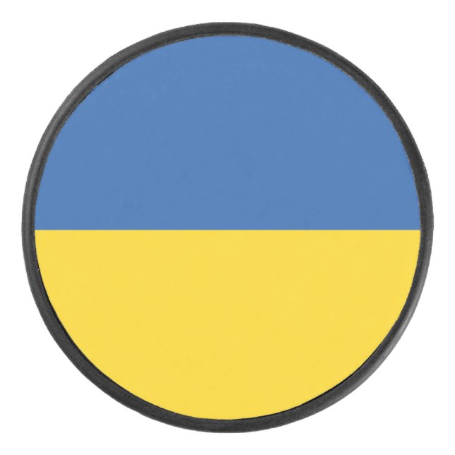 Flag of Ukraine Button Hockey Puck (Front)