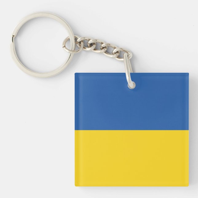 Flag of Ukraine Button Keychain (Front)