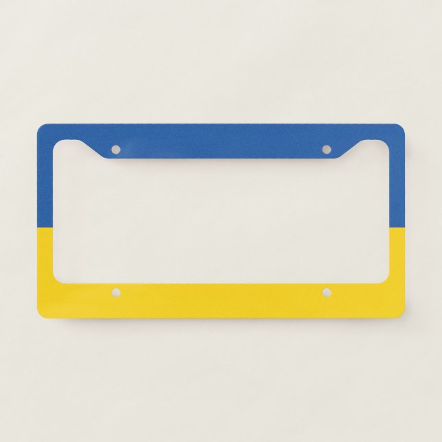 Flag of Ukraine Button License Plate Frame (Front)