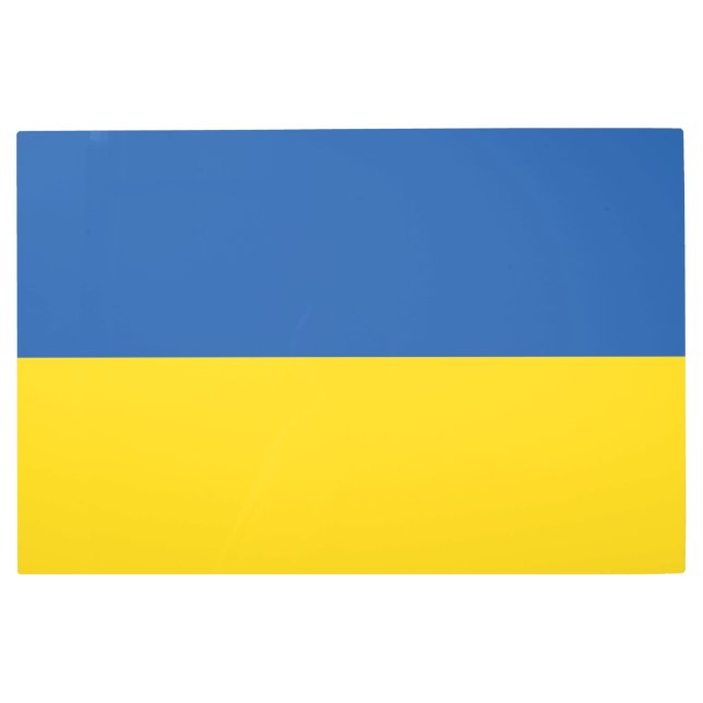 Flag of Ukraine Button Metal Print (Front)