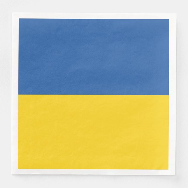 Flag of Ukraine Button Paper Dinner Napkins (Front)