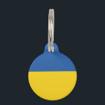 Flag of Ukraine Button Pet ID Tag<br><div class="desc">The flag of Ukraine is a banner of two equally sized horizontal bands of blue and yellow. The top represents sky and the yellow represents wheat. 
 The National Flag of Ukraine</div>