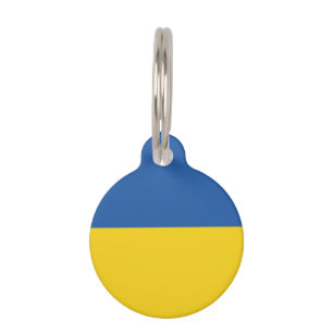 Flag of Ukraine Button Pet ID Tag