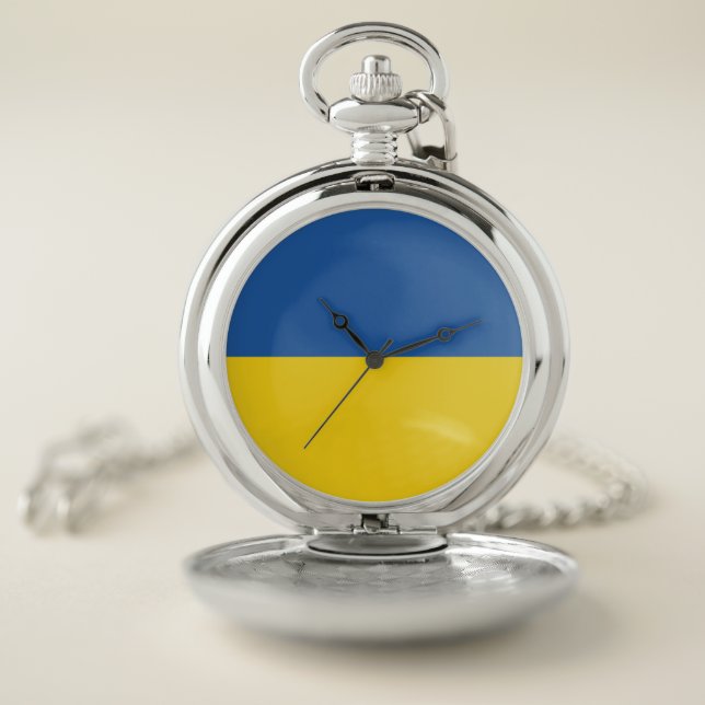 Flag of Ukraine Button Pocket Watch (Inside)