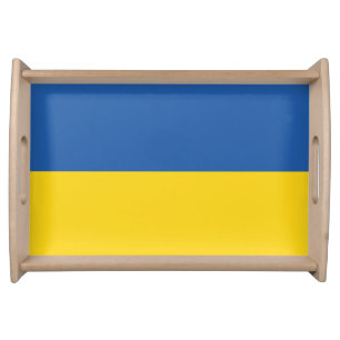 Flag of Ukraine Button Serving Tray