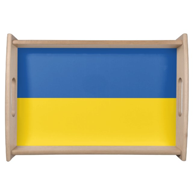 Flag of Ukraine Button Serving Tray (Front)