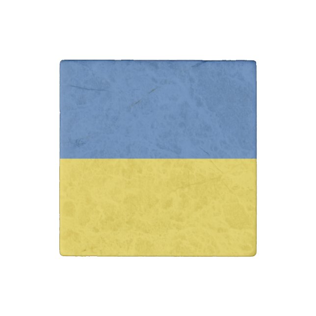 Flag of Ukraine Button Stone Magnet (Front)