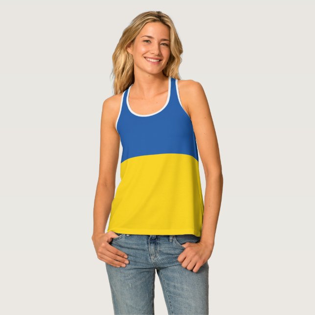 Flag of Ukraine Button Tank Top (Front Full)
