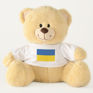 Flag of Ukraine Button Teddy Bear
