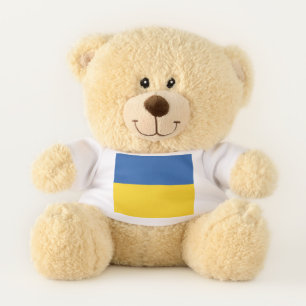 Flag of Ukraine Button Teddy Bear