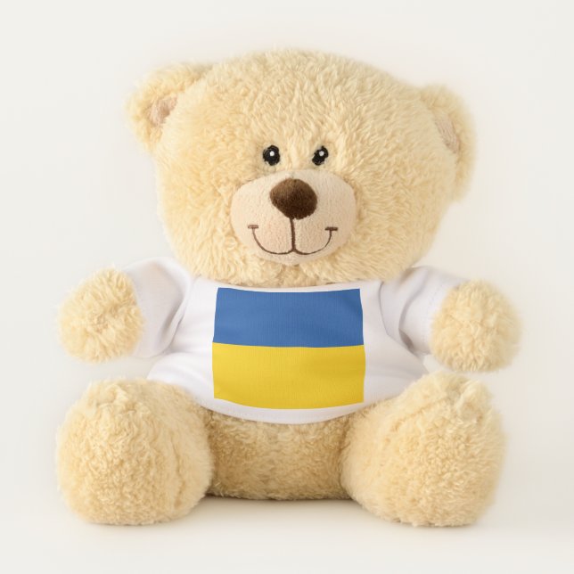 Flag of Ukraine Button Teddy Bear (Front)