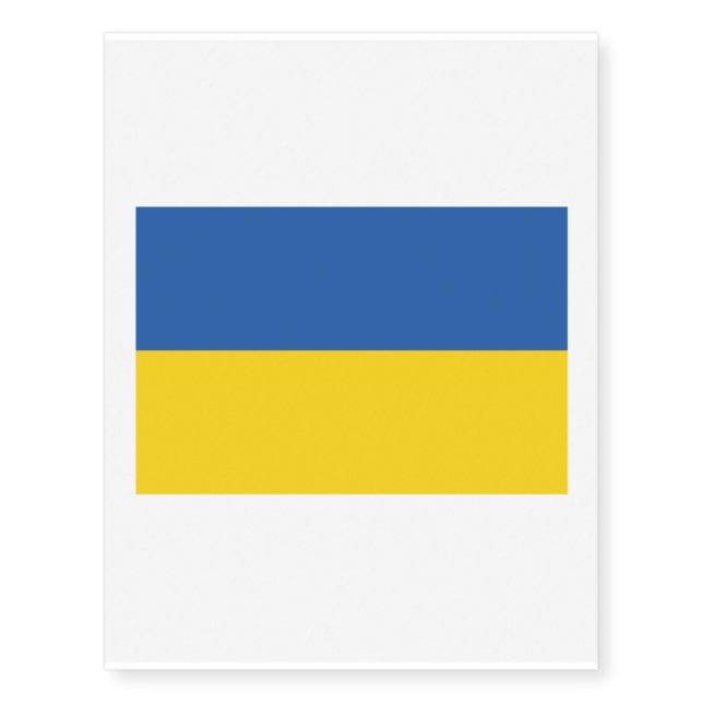 Flag of Ukraine Button Temporary Tattoos (Front)