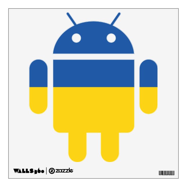 Flag of Ukraine Button Wall Decal (Front)