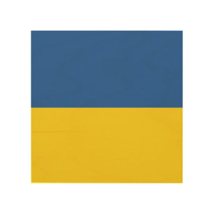 Flag of Ukraine Button Wood Wall Art