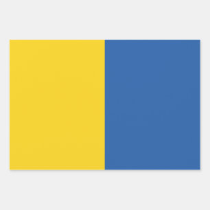 Flag of Ukraine Button Wrapping Paper Sheets