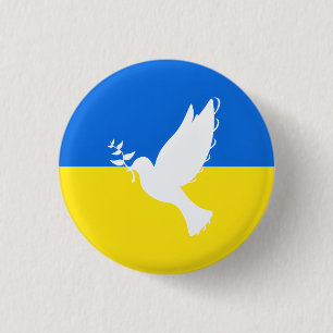 Flag of Ukraine Buttons Dove of Peace Support