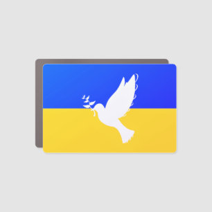 Flag of Ukraine Car Magnet Dove of Peace Freedom