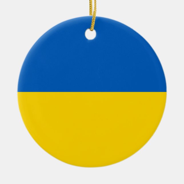 Flag of Ukraine Ceramic Ornament (Front)