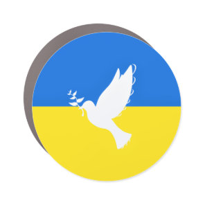 Flag of Ukraine Dove of Peace Car Magnet - Freedom