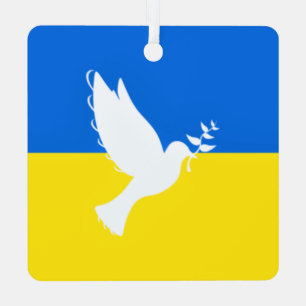 Flag of Ukraine Dove of Peace Christmas Ornament