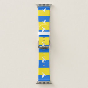 Flag of Ukraine - Dove of Peace - Freedom - Peace Apple Watch Band