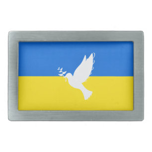 Flag of Ukraine - Dove of Peace - Freedom - Peace Belt Buckle