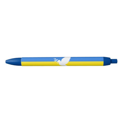 Flag of Ukraine _ Dove of Peace _ Freedom _ Peace  Blue Ink Pen