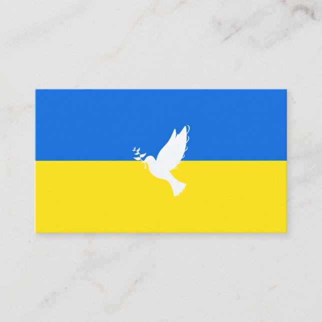 Flag of Ukraine - Dove of Peace - Freedom - Peace  Business Card (Front)