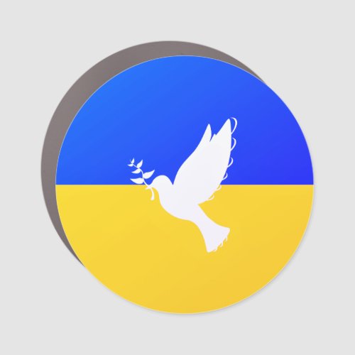 Flag of Ukraine _ Dove of Peace _ Freedom _ Peace  Car Magnet