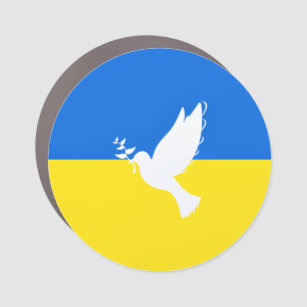 Flag of Ukraine - Dove of Peace - Freedom - Peace  Car Magnet