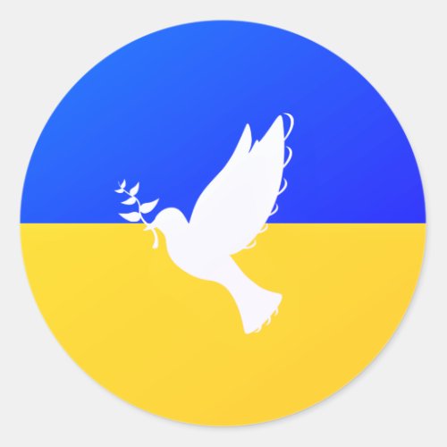 Flag of Ukraine _ Dove of Peace _ Freedom _ Peace Classic Round Sticker