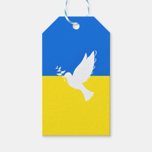 Flag of Ukraine _ Dove of Peace _ Freedom _ Peace  Gift Tags