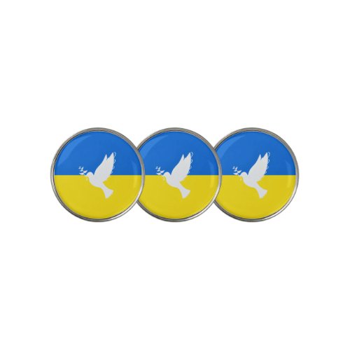 Flag of Ukraine _ Dove of Peace _ Freedom _ Peace  Golf Ball Marker