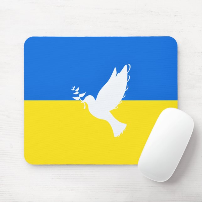 Flag of Ukraine - Dove of Peace - Freedom - Peace  Mouse Pad (With Mouse)