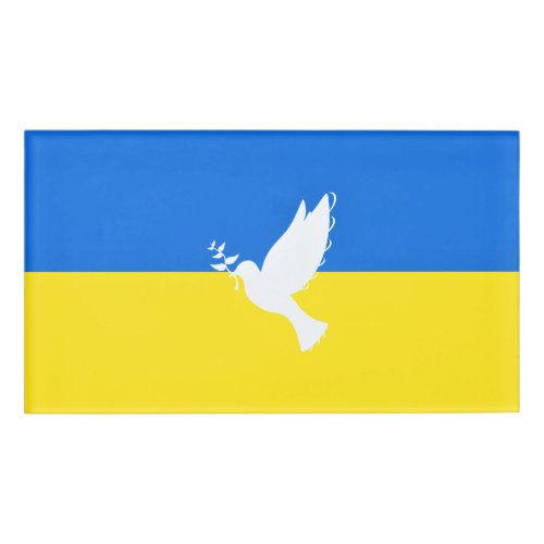 Flag of Ukraine _ Dove of Peace _ Freedom _ Peace  Name Tag