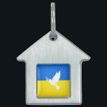 Flag of Ukraine - Dove of Peace - Freedom - Peace  Pet ID Tag<br><div class="desc">Flag of Ukraine - Dove of Peace - Freedom - Peace Support - Solidarity - Ukrainian Flag - Strong Together - Freedom Victory ! Let's make the world a better place - everybody together ! A better world begins - depends - needs YOU too ! You can transfer to 1000...</div>